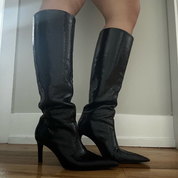 mango snakeskin texture boots - Picture 6 of 6